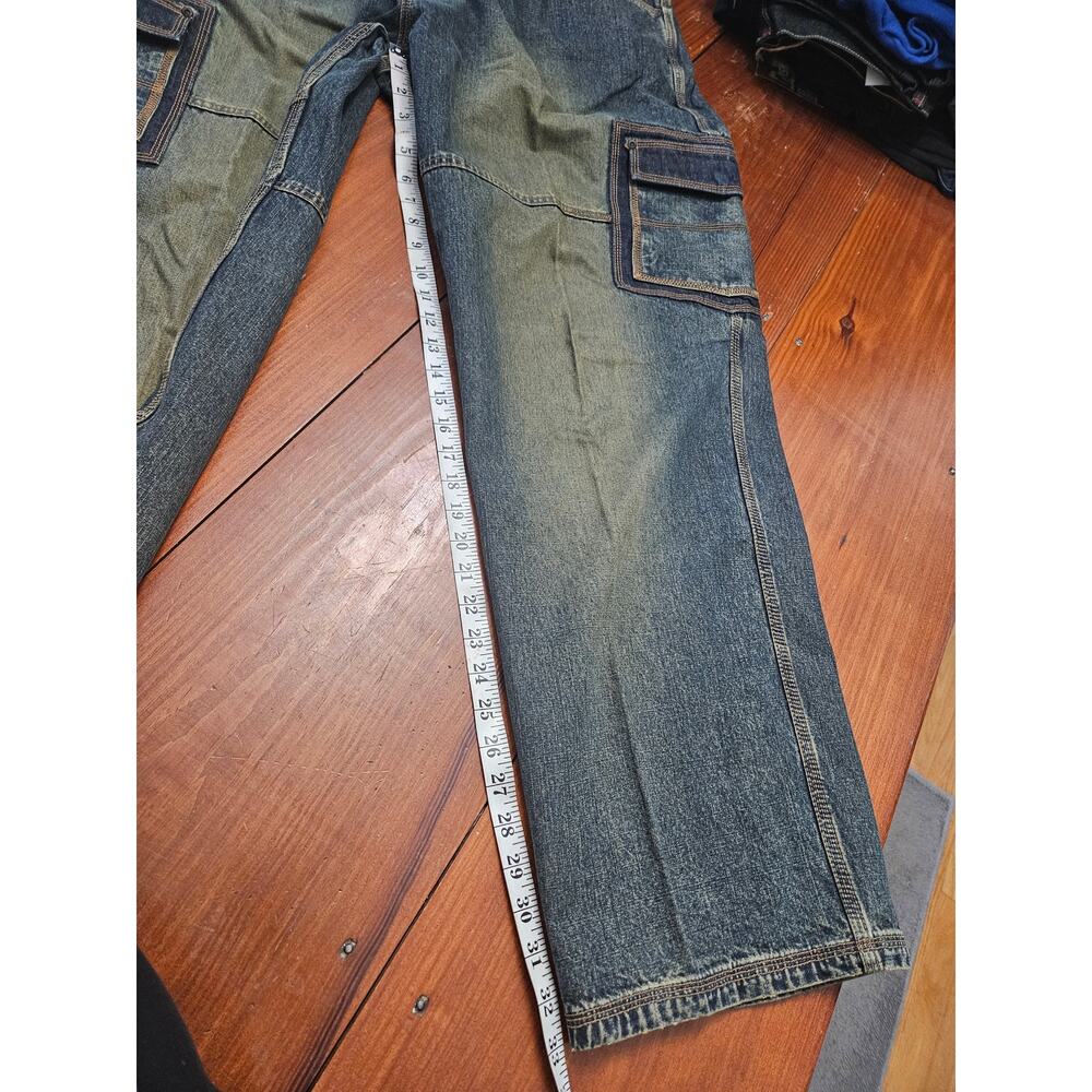 Enyce Y2K Baggy Wide Leg Denim Jeans Mens 42 Blue Carpenter Skater Hip Hop - Picture 7 of 13